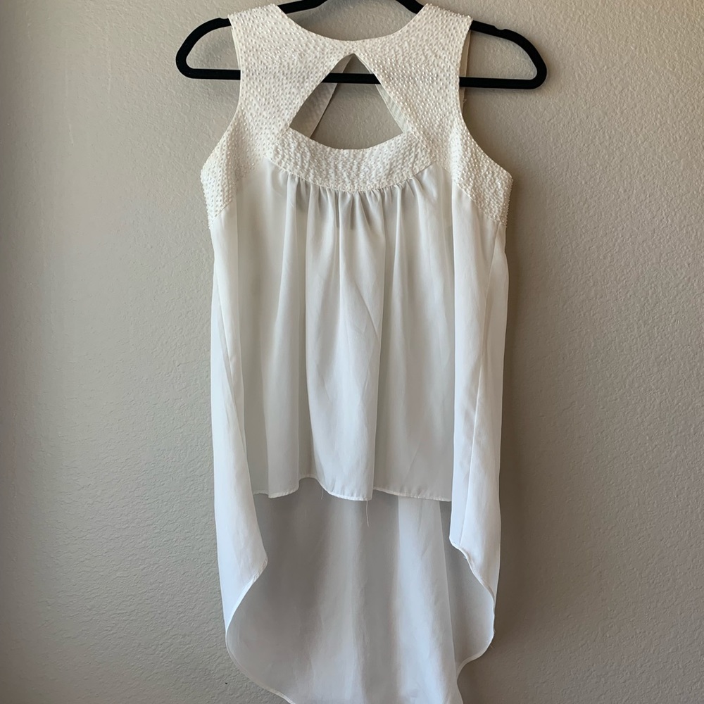 Beaded White Top
